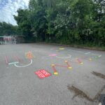 Fitness trail playground marking
