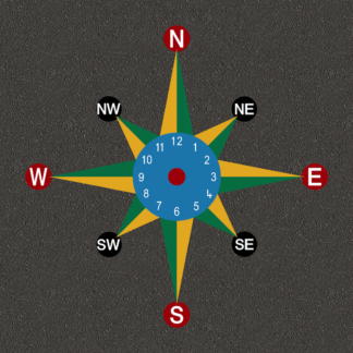 8 Point Compass Clock