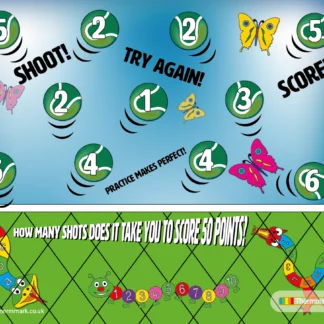 Tennis target game for playgrounds
