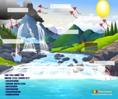 Water cycle educational game for playgrounds
